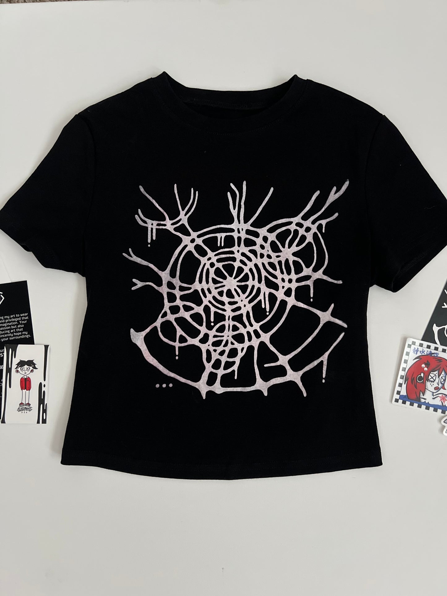Neuro Graphic Shirt' - JustBent, Black Women's Slim fit T-shirt, White Ink
