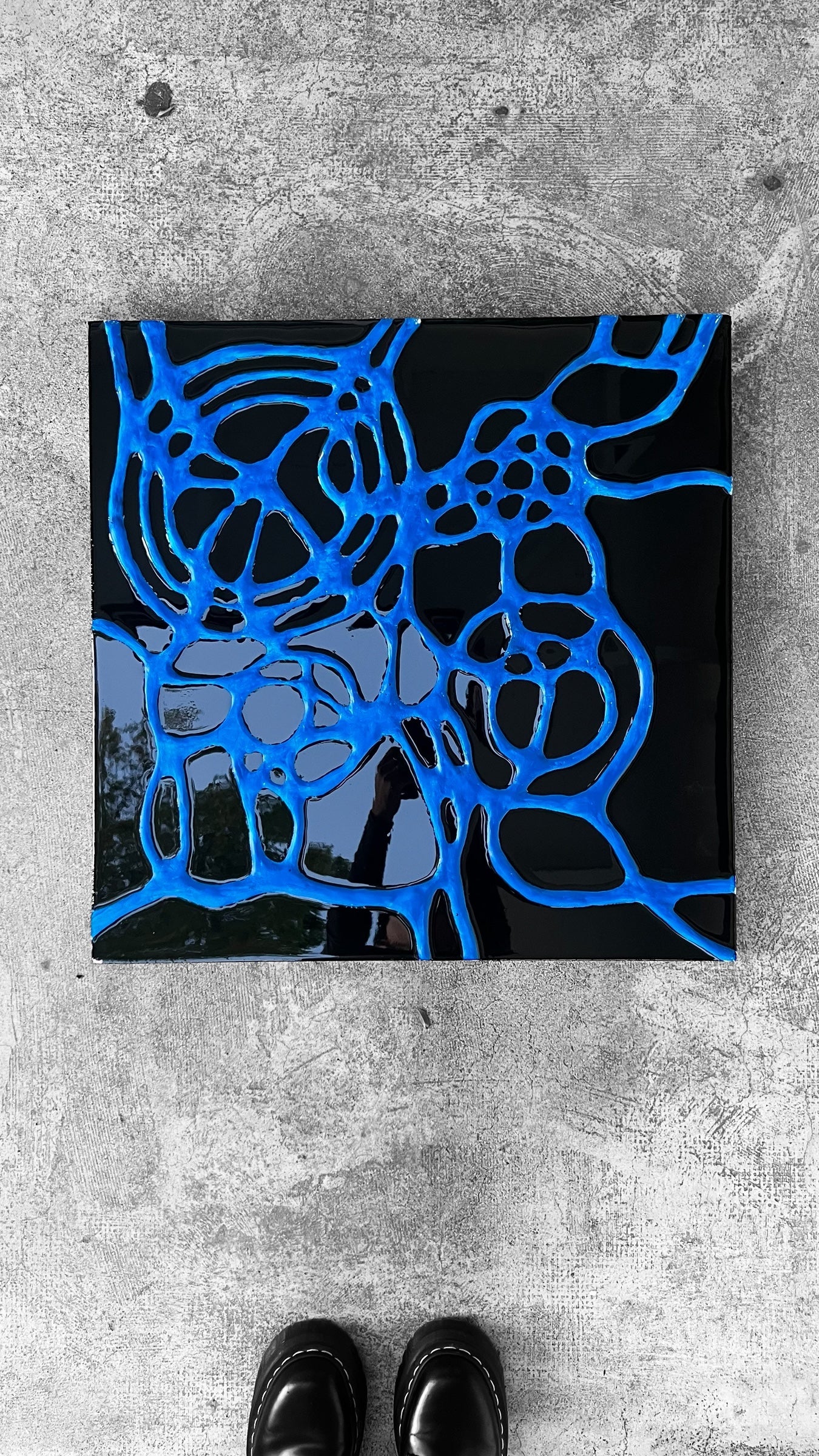 Royal Blue Neuro Art' - 3D Sculped Resin Abstract Art