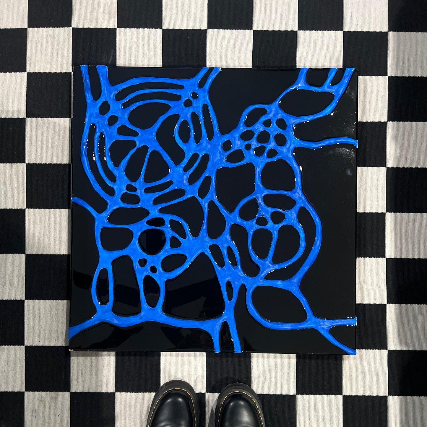 Royal Blue Neuro Art' - 3D Sculped Resin Abstract Art