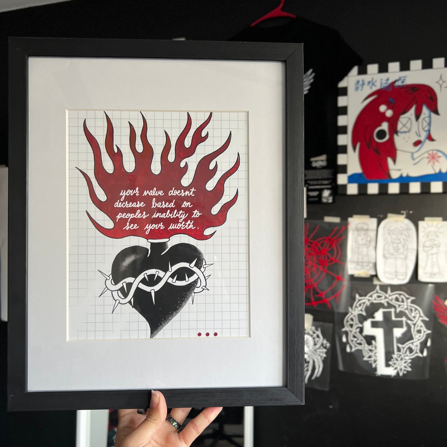 See your Worth' - JustBent Art Print, 8" x 8"