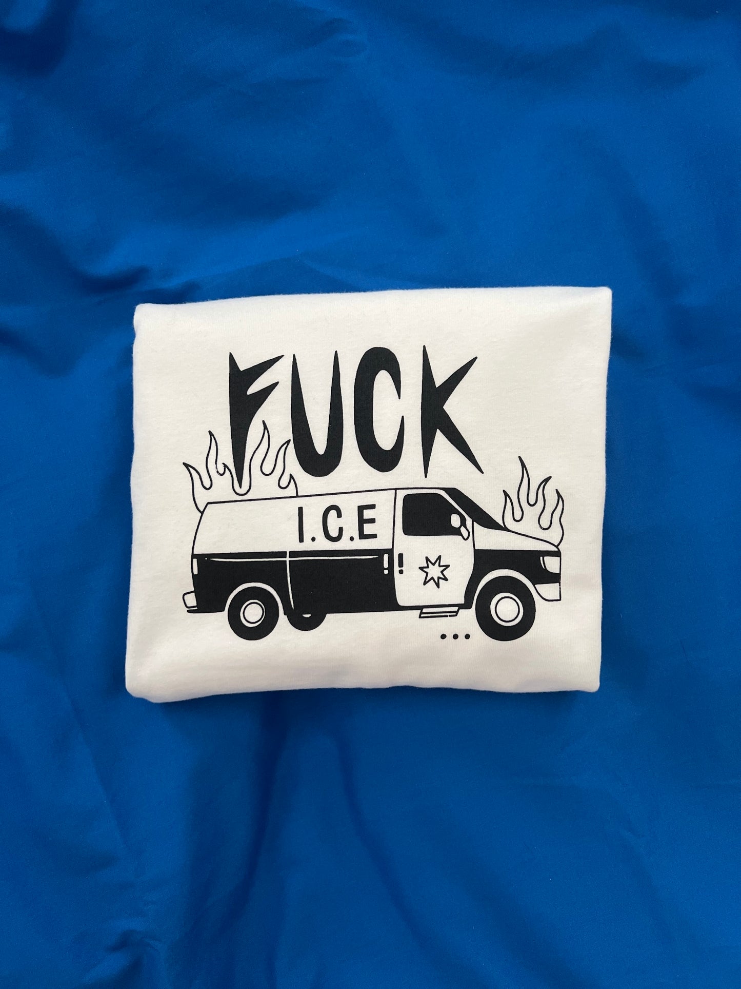 FUCK ICE - White Heavyweight Graphic T-shirt