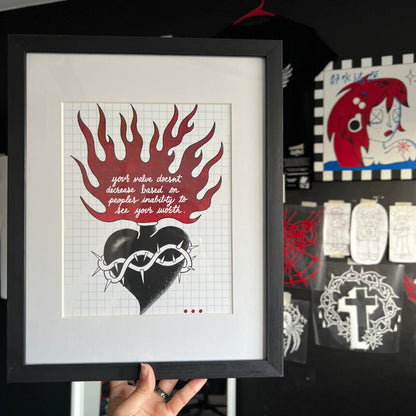 See your Worth' - JustBent Art Print, 8" x 8"